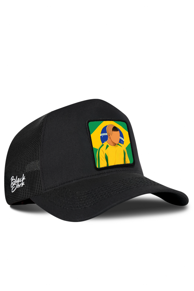 Brezilya Logolu Siyah Trucker Şapka