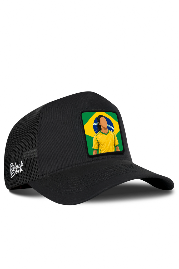 Brezilya Logolu Siyah Trucker Şapka