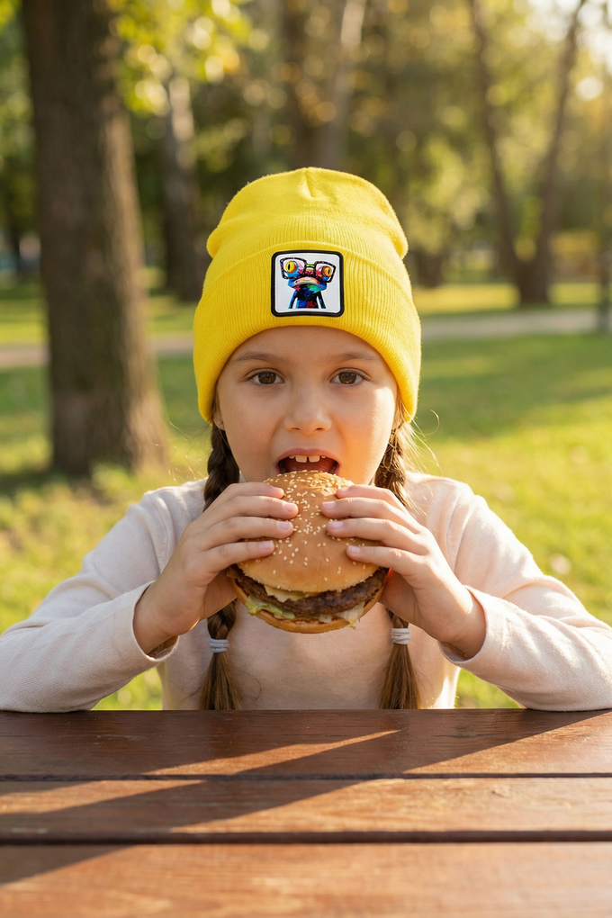 Chameleon Logo Yellow Kids' Beanie