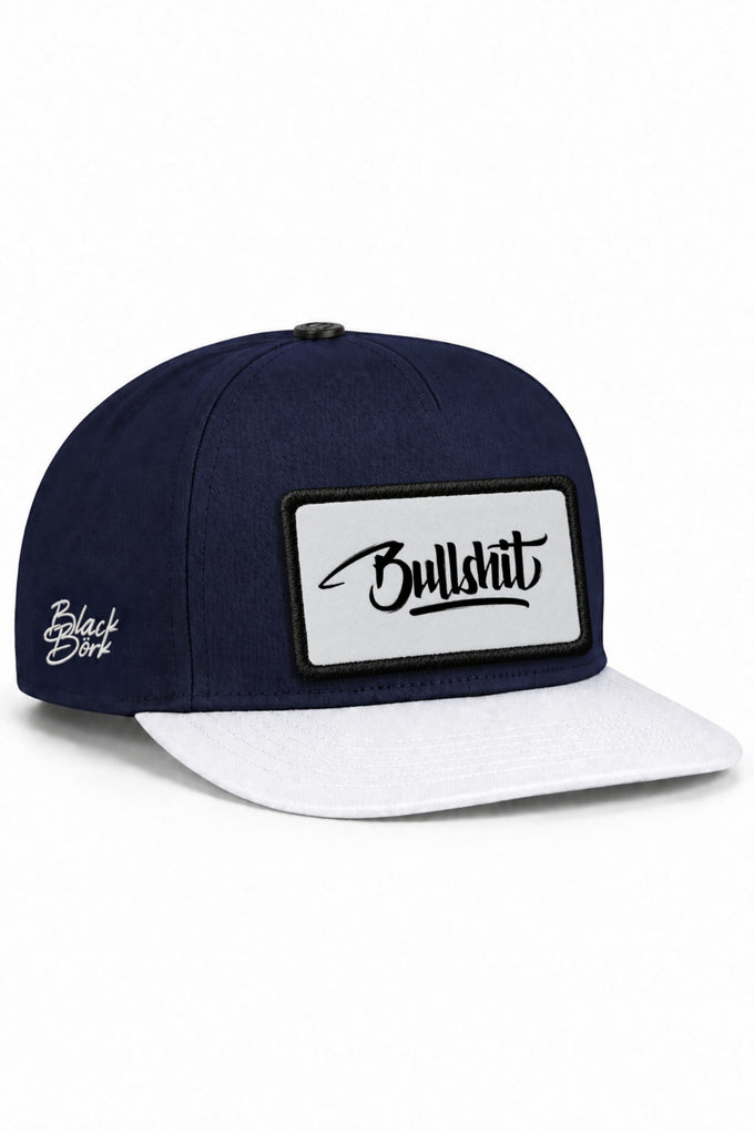 Bullshit Logolu Beyaz-Lacivert Hip Hop Şapka