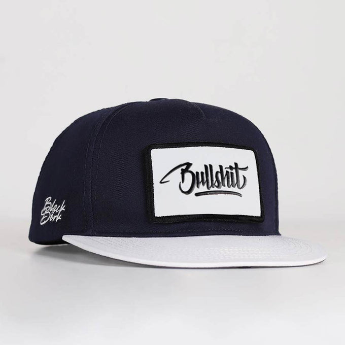 bullshit-logolu-beyaz-lacivert-hip-hop-sapka-3641 - BlackBörk TR