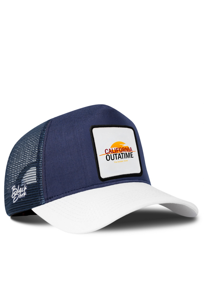 California Outatime Logolu Cordura Beyaz-Lacivert Trucker Şapka