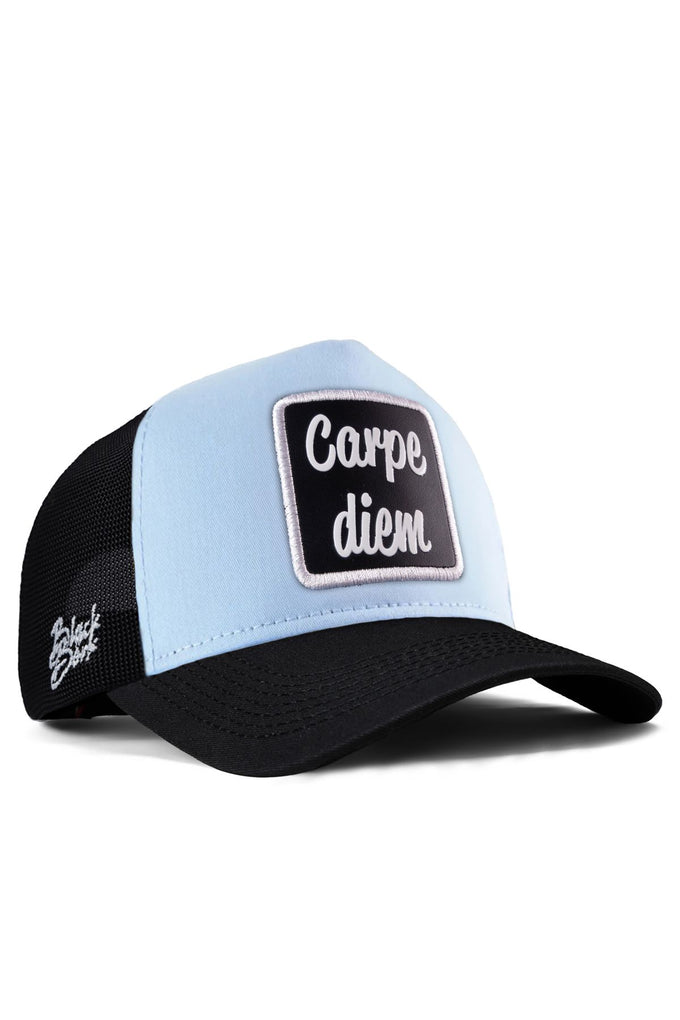 carpe-diem-logolu-siyah-buz-mavi-trucker-sapka-2667 - BlackBörk TR