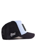 Carpe Diem Logolu Siyah-Buz Mavi Trucker Şapka