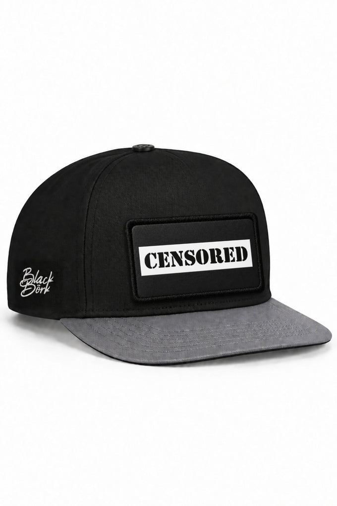 Censored Logolu Gri-Siyah Hip Hop Şapka