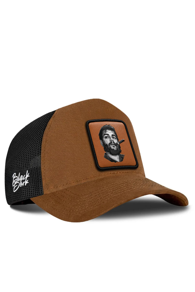 Che Guevara Logolu Camel-Siyah Trucker Şapka