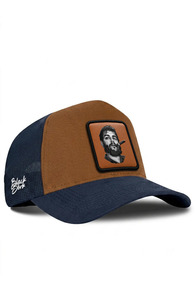 Che Guevara Logolu Lacivert-Camel Trucker Şapka