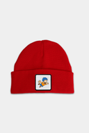Red Kids' Beanie with Cartoon Logo