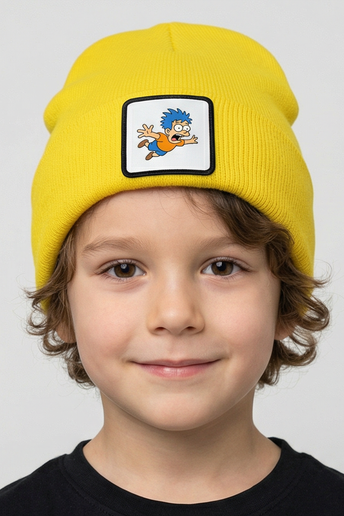 Cartoon Logo Yellow Kids' Beanie