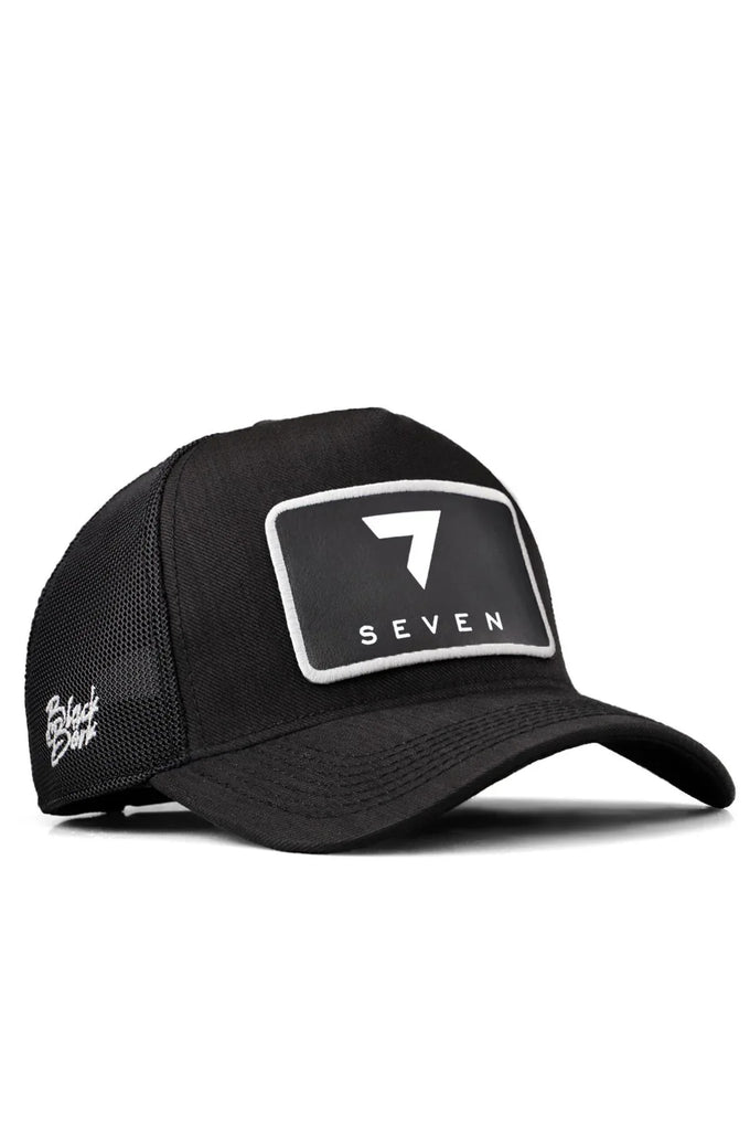 cordura-7-numara-logolu-siyah-trucker-sapka-2832 - BlackBörk TR