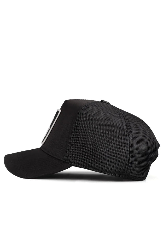 cordura-7-numara-logolu-siyah-trucker-sapka-2836 - BlackBörk TR