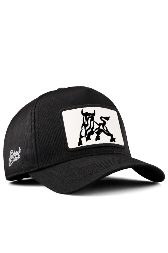 cordura-boga-logolu-siyah-trucker-sapka-2822 - BlackBörk TR