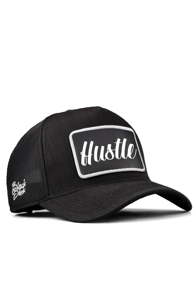 cordura-hustle-logolu-siyah-trucker-sapka-2847 - BlackBörk TR