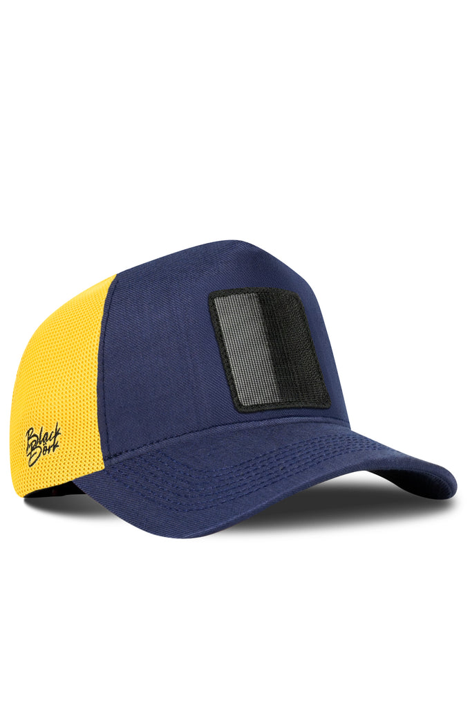 Cordura Lacivert-Sarı Trucker Şapka