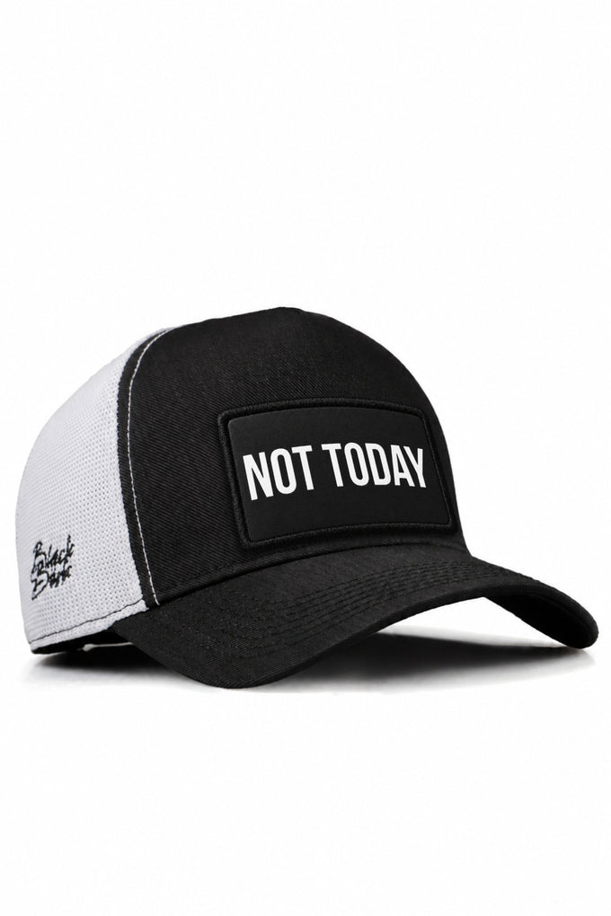 Cordura Not Today Logo Black and White Trucker Cap