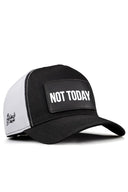 Cordura Not Today Logolu Siyah-Beyaz Trucker Şapka
