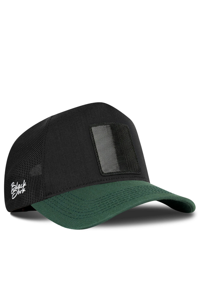 cordura-petrol-yesili-siyah-trucker-sapka-5118 - BlackBörk TR
