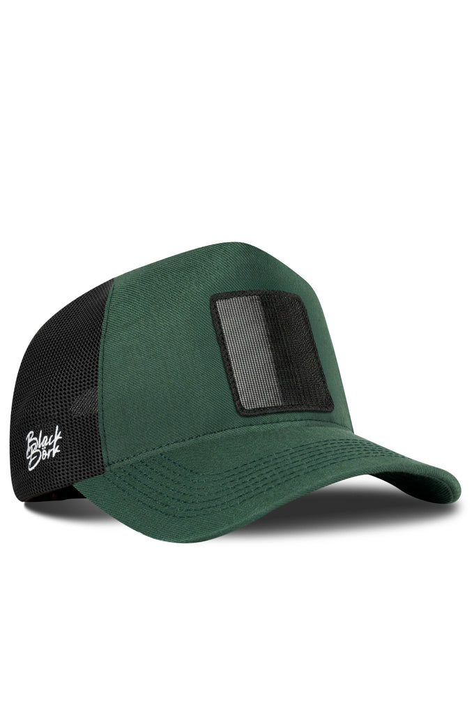 cordura-petrol-yesili-siyah-trucker-sapka-5119 - BlackBörk TR