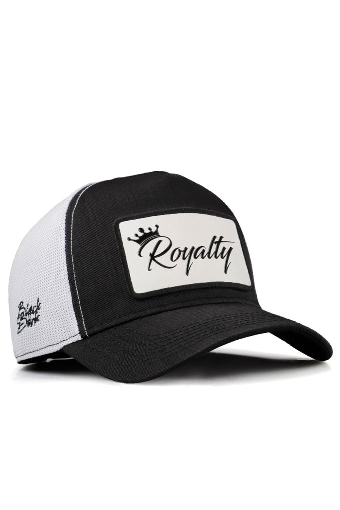 cordura-royalty-logolu-siyah-beyaz-trucker-sapka-2812 - BlackBörk TR