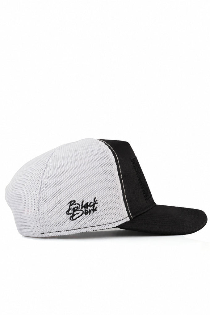 Cordura Siyah-Beyaz Trucker Şapka