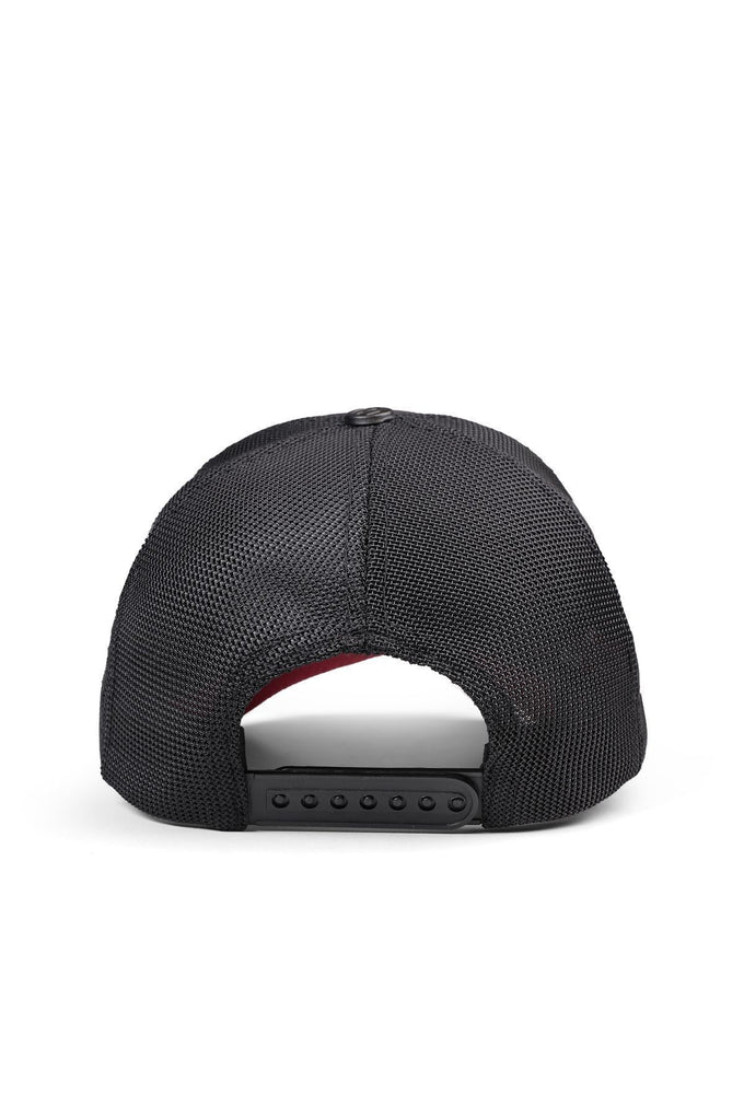 Different Wrong Logolu Kırmızı-Siyah Trucker Şapka