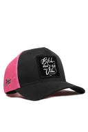 Don't Kill My Vibe Logolu Cordura Siyah-Pembe Trucker Şapka