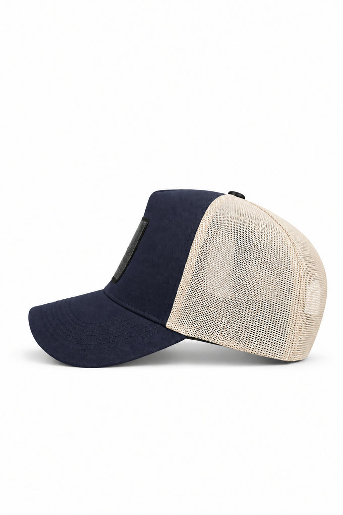 Duckside Logolu  Lacivert-Bej Trucker Şapka