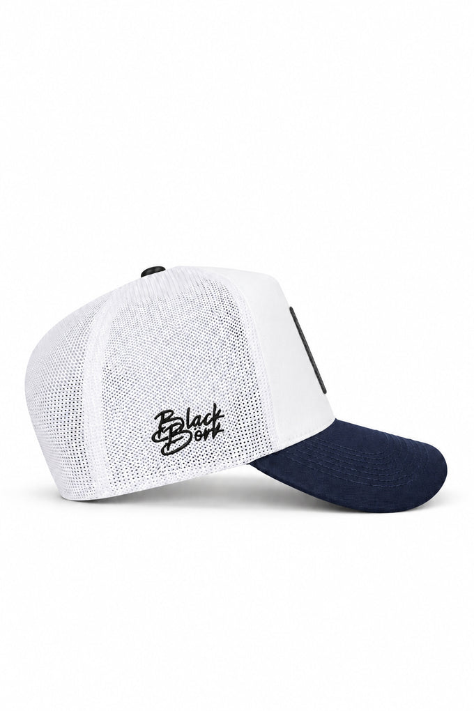 Navy Blue-White Trucker Cap with Duckside Logo