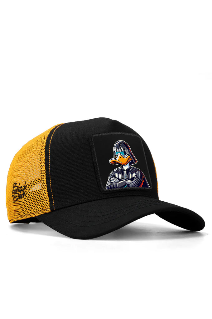 duckside-logolu-siyah-sari-trucker-sapka-3859 - BlackBörk TR