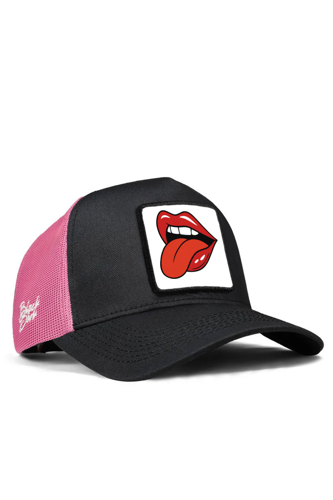 dudak-logolu-siyah-pembe-trucker-sapka-2697 - BlackBörk TR