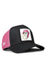 Dudak Logolu Siyah-Pembe Trucker Şapka
