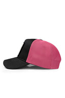 Dudak Logolu Siyah-Pembe Trucker Şapka