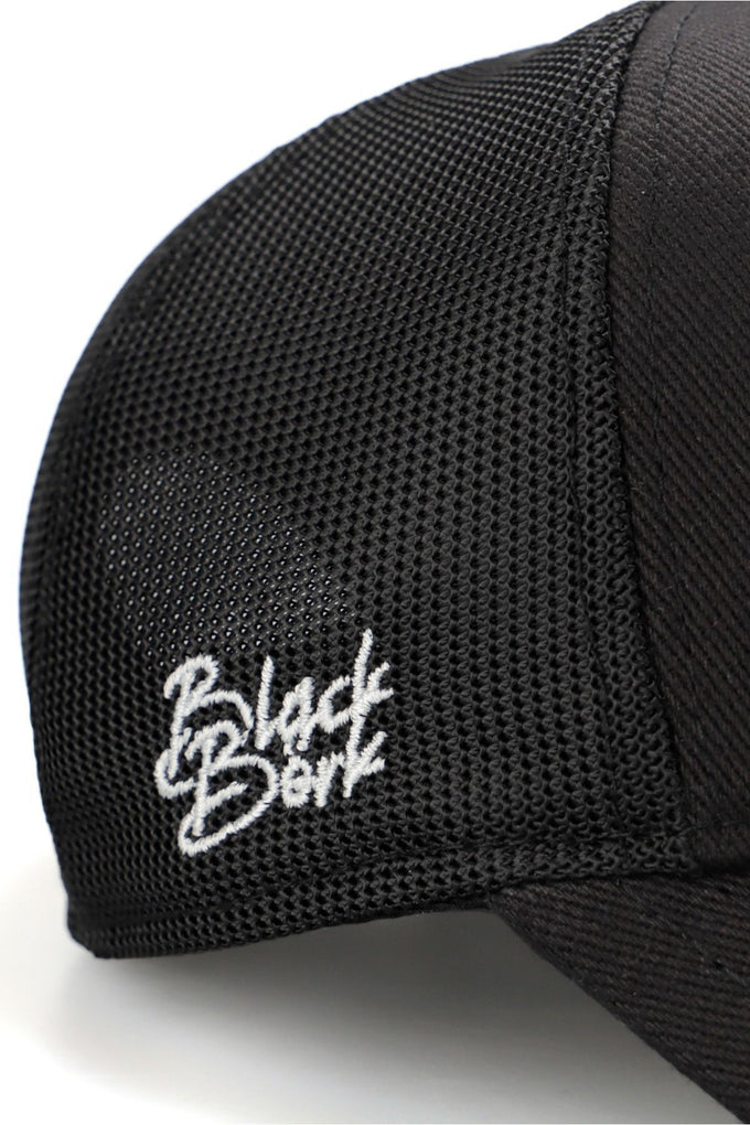 Black Trucker Cap with Letter E Logo