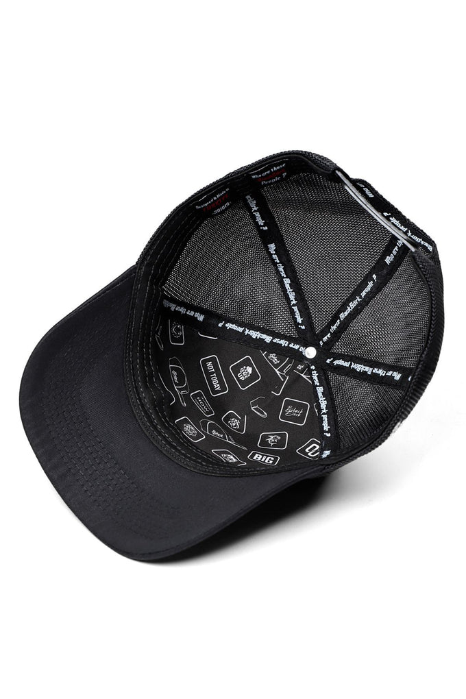Black Trucker Cap with Letter E Logo