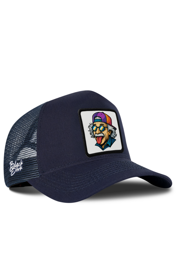 Einstein Logolu Lacivert Trucker Şapka