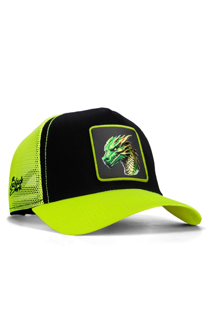 ejderha-logolu-neon-siyah-trucker-sapka-2066 - BlackBörk TR