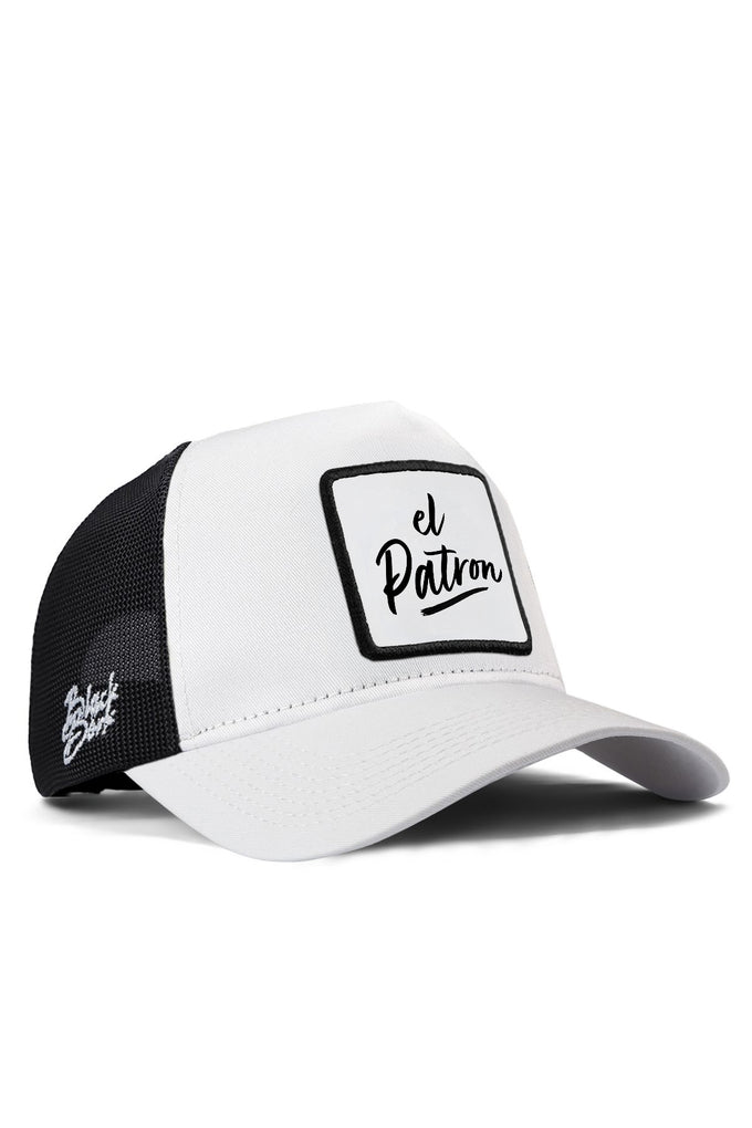 el-patron-logolu-beyaz-siyah-trucker-sapka-5650 - BlackBörk TR