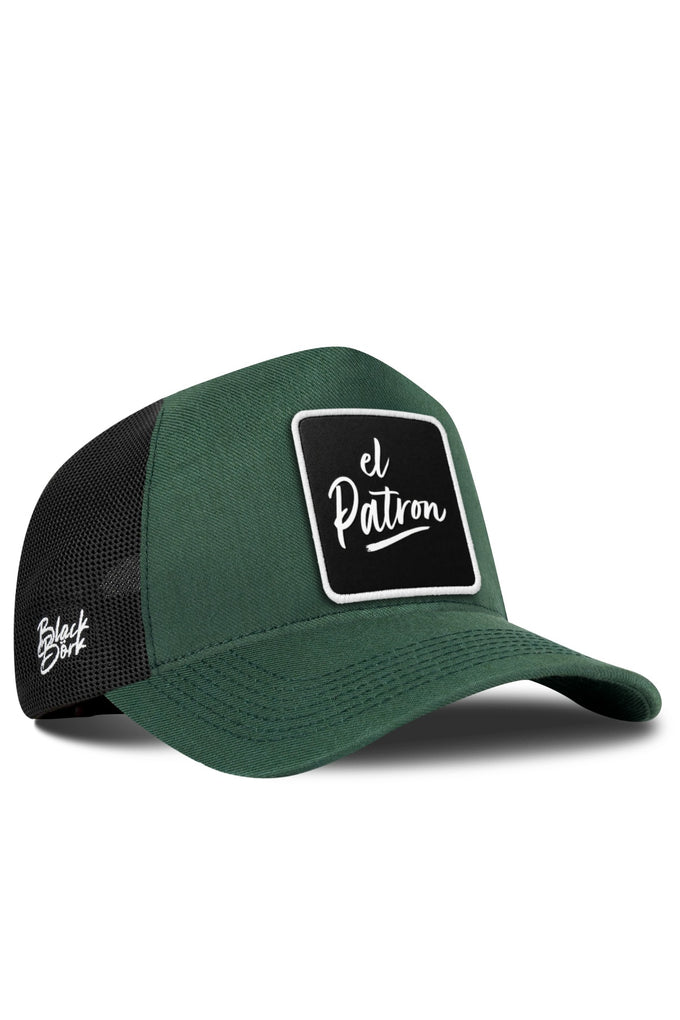 Cordura Petrol Green-Black Trucker Cap with El Patron Logo