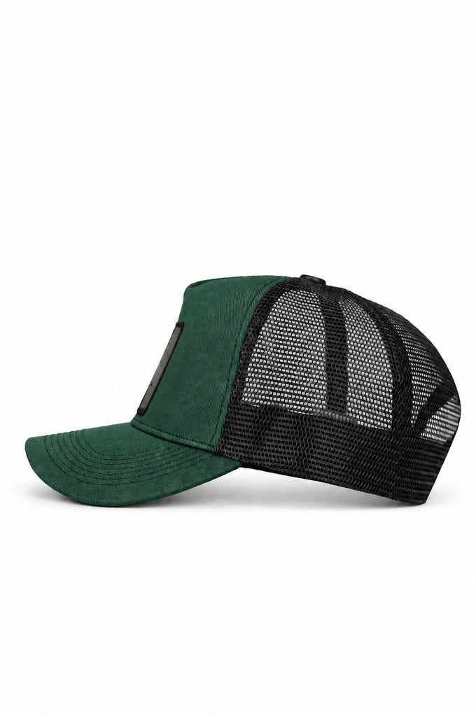 Cordura Petrol Green-Black Trucker Cap with El Patron Logo