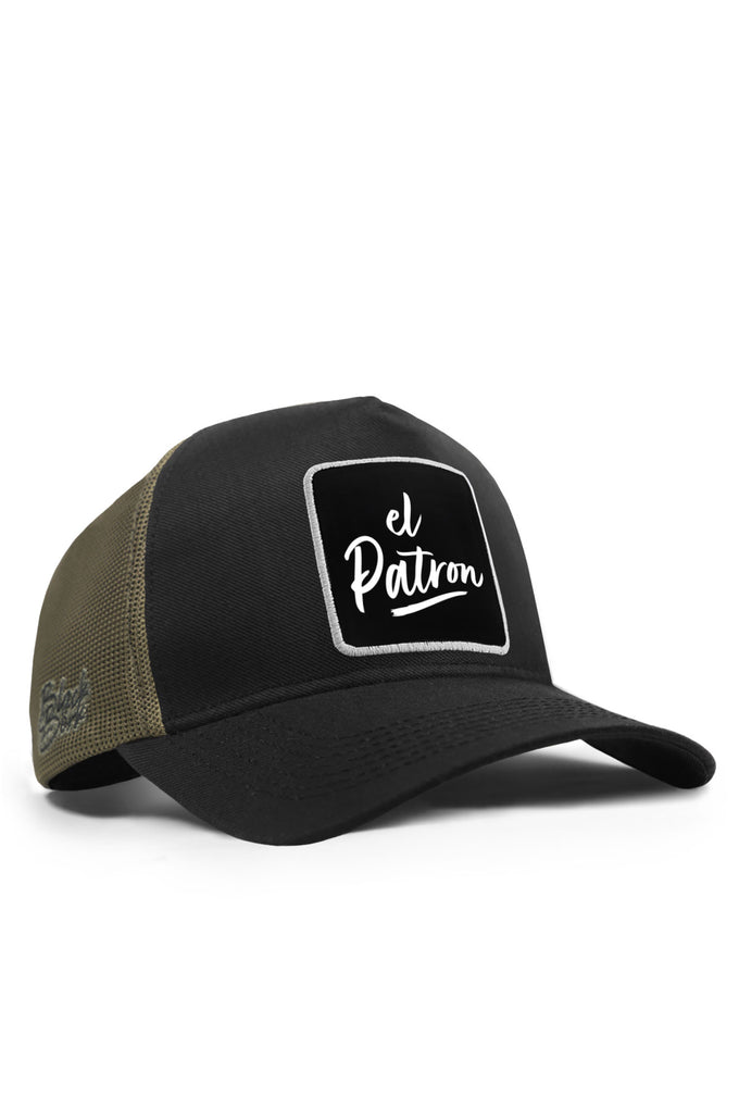 el-patron-logolu-cordura-siyah-haki-trucker-sapka-4481 - BlackBörk TR