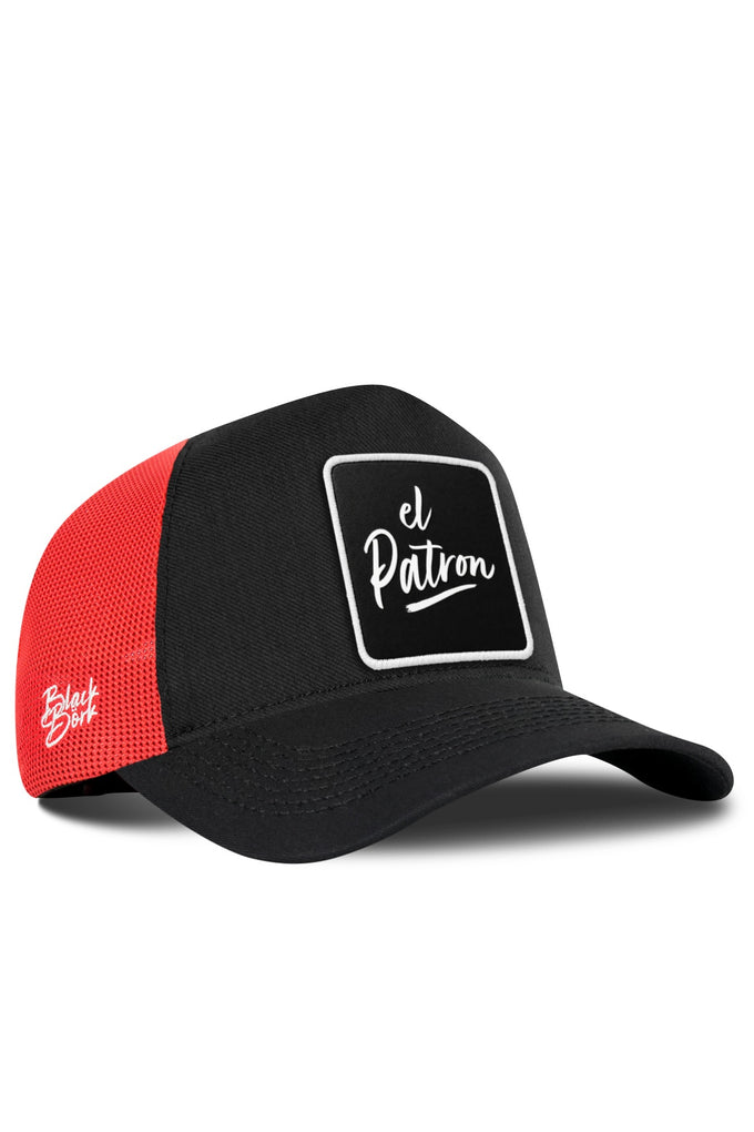 El Patron Logolu Cordura Siyah-Kırmızı Trucker Şapka