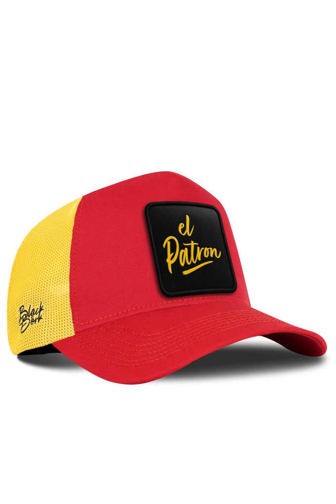 El Patron Logolu Kırmızı-Sarı Trucker Şapka