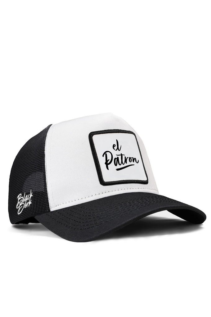 el-patron-logolu-siyah-beyaz-trucker-sapka-5615 - BlackBörk TR