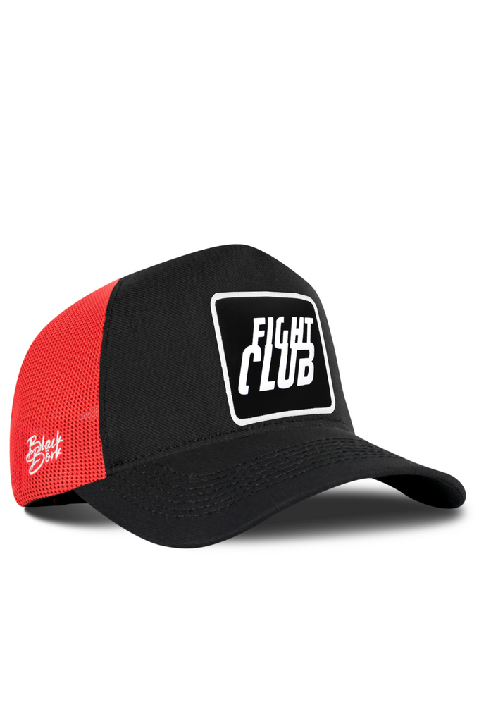 Fight Club Logolu Cordura Siyah-Kırmızı Trucker Şapka