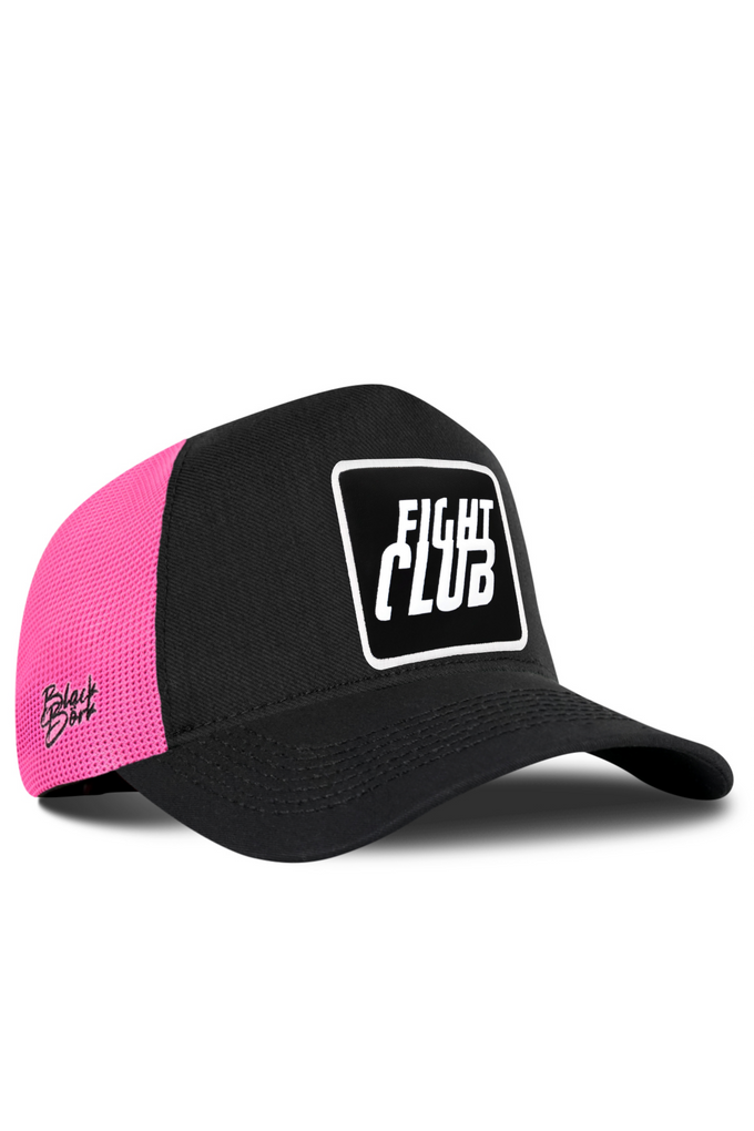 Fight Club Logolu Cordura Siyah-Pembe Trucker Şapka