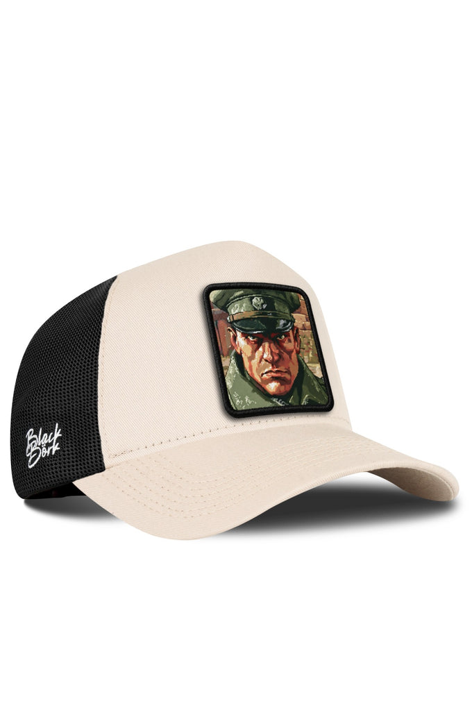 Fighter Logo Beige-Black Trucker Cap 