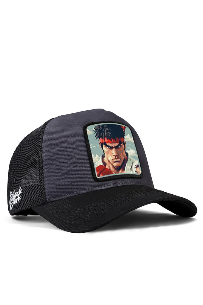 fighter-logolu-siyah-antrasit-trucker-sapka-3976 - BlackBörk TR