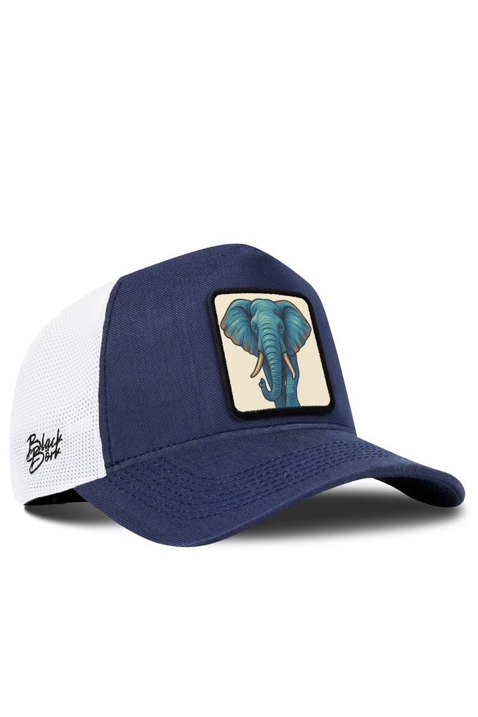 Fil Logolu Cordura Lacivert-Beyaz Trucker Şapka