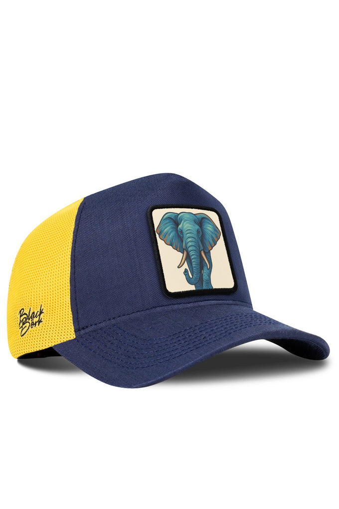 Fil Logolu Cordura Lacivert-Sarı Trucker Şapka