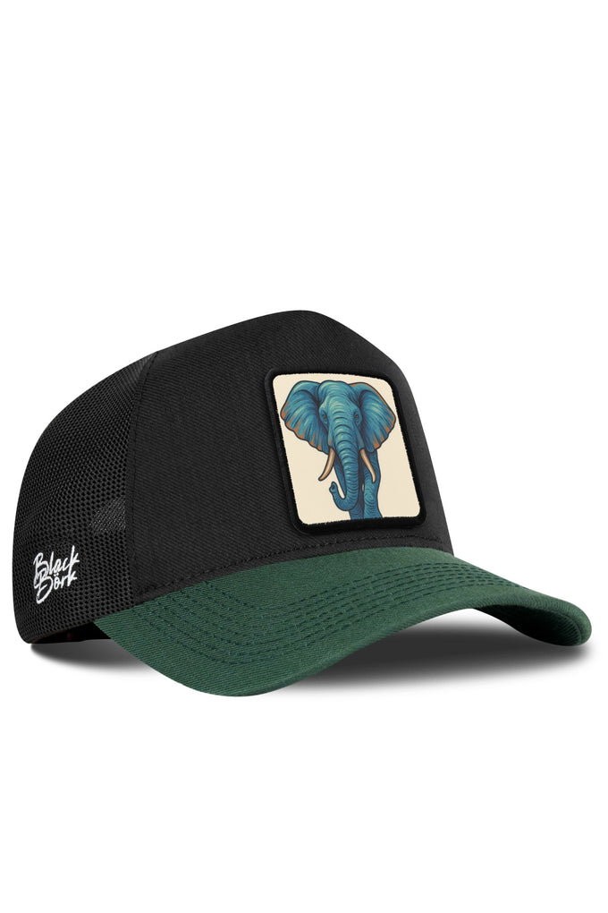 Fil Logolu Cordura Petrol Yeşili-Siyah Trucker Şapka